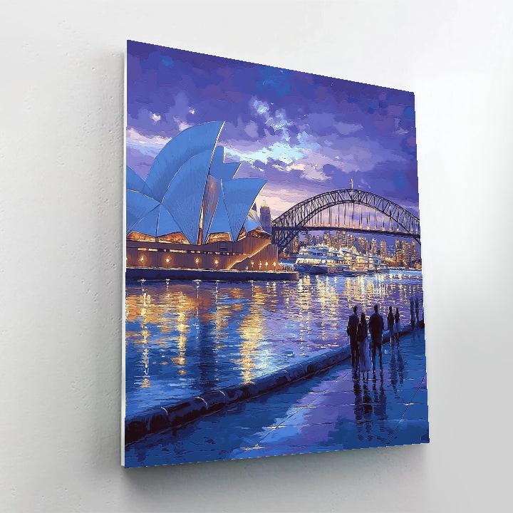 Sydney Harbour Bridge And Opera House Dusk Sydney Australia Numbered painting kits
