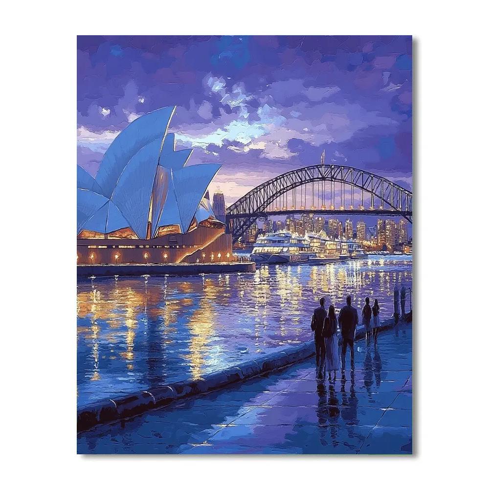 Sydney Harbour Bridge And Opera House Dusk Sydney Australia Numbered painting kits