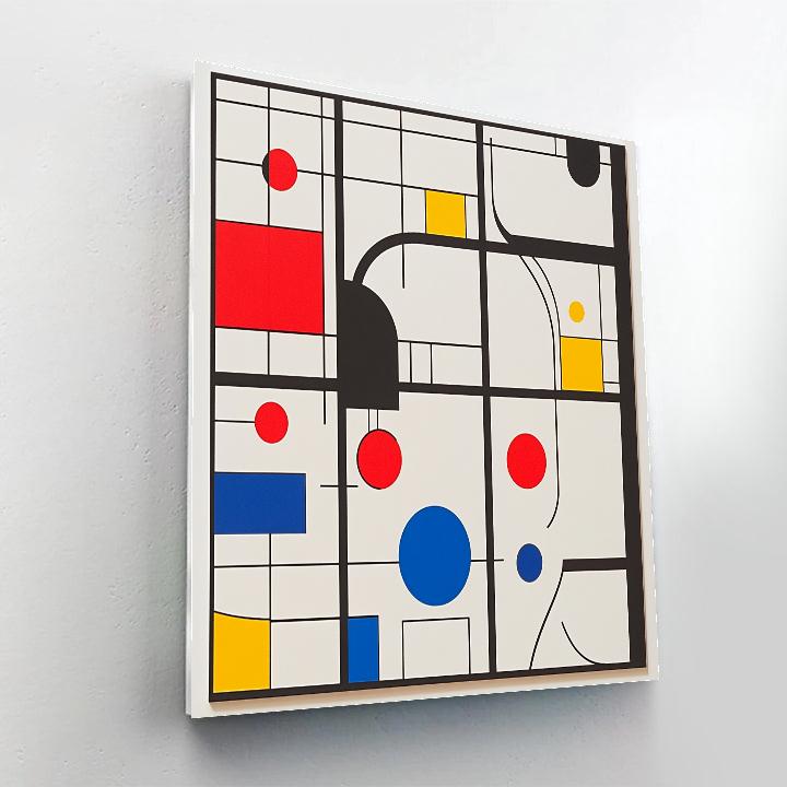 Piet Mondrian Inspired City Grid paint by color