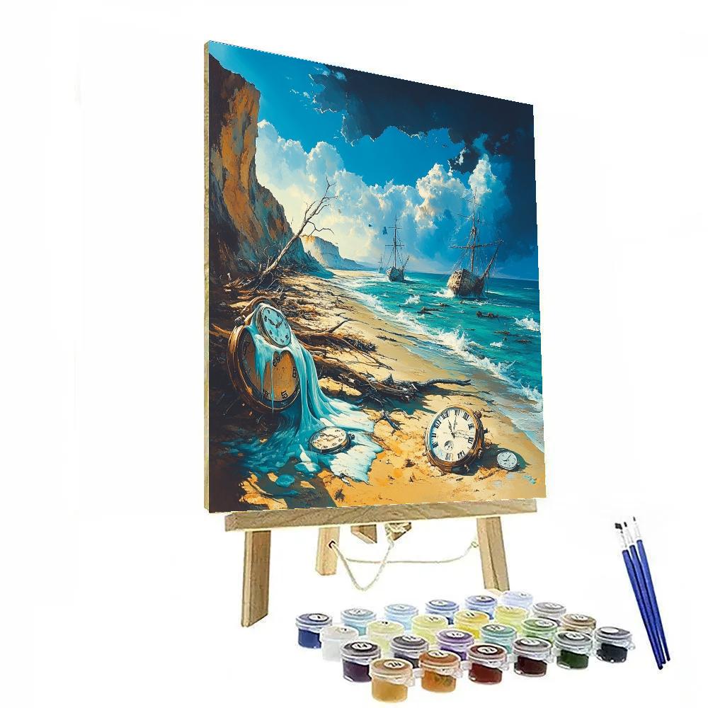 Salvador Dali Inspired Ocean Of Time paint by color