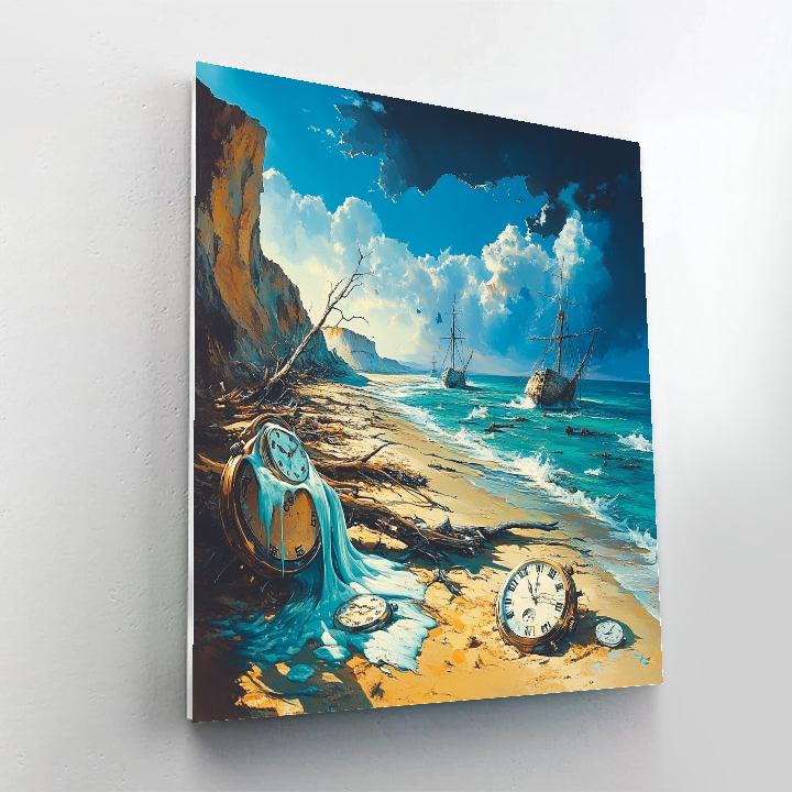 Salvador Dali Inspired Ocean Of Time paint by color
