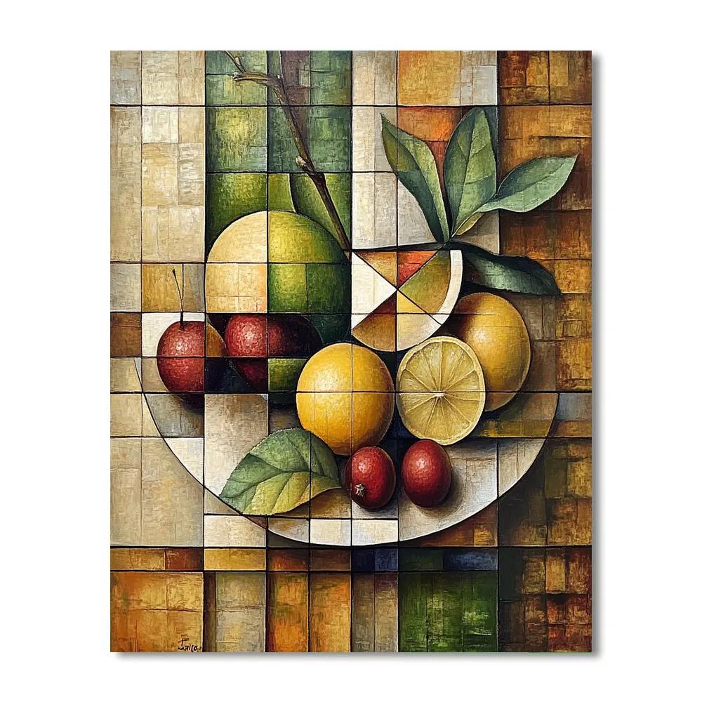 Pablo Picasso Inspired Still Life With Fruit Paint by numbers art