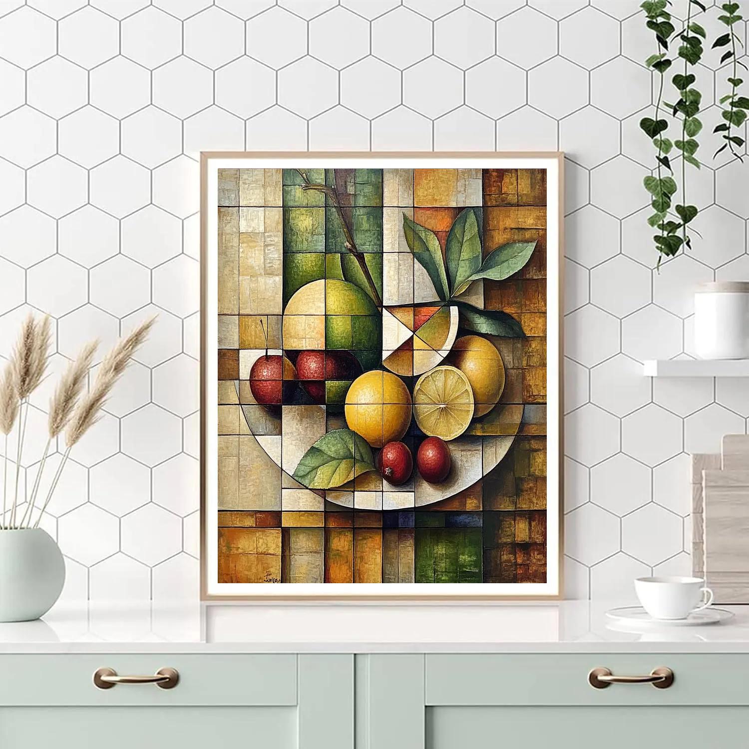 Pablo Picasso Inspired Still Life With Fruit Paint by numbers art