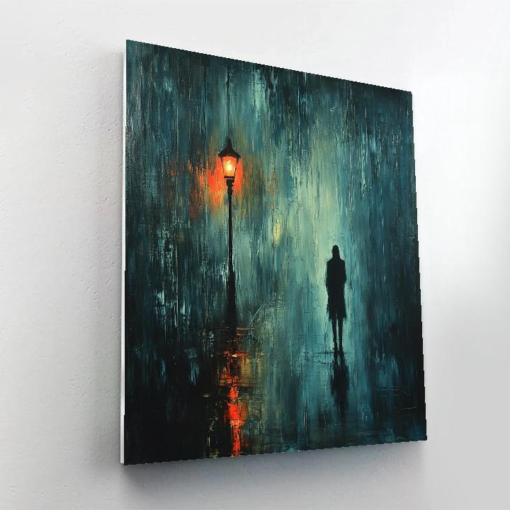 Edvard Munch Inspired Rainy Street paint by color