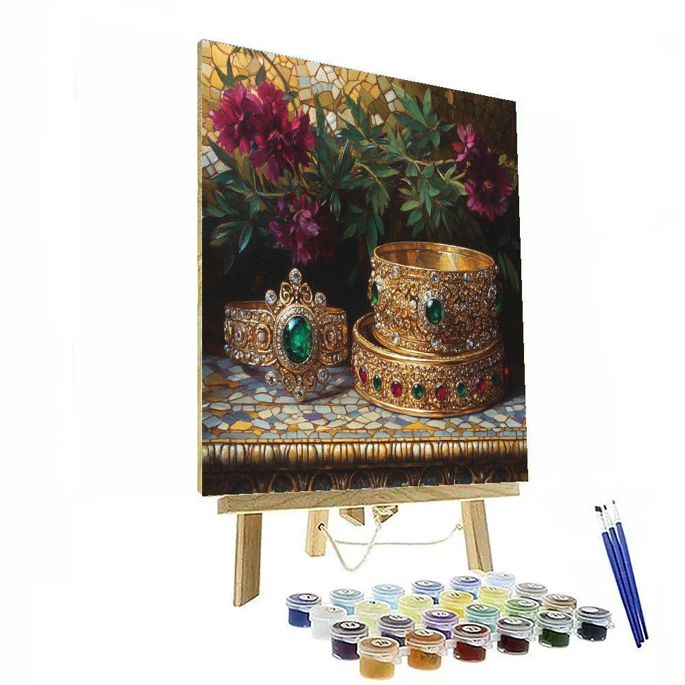 Gustave Klimt Inspired Jewelry Box Paint by numbers art