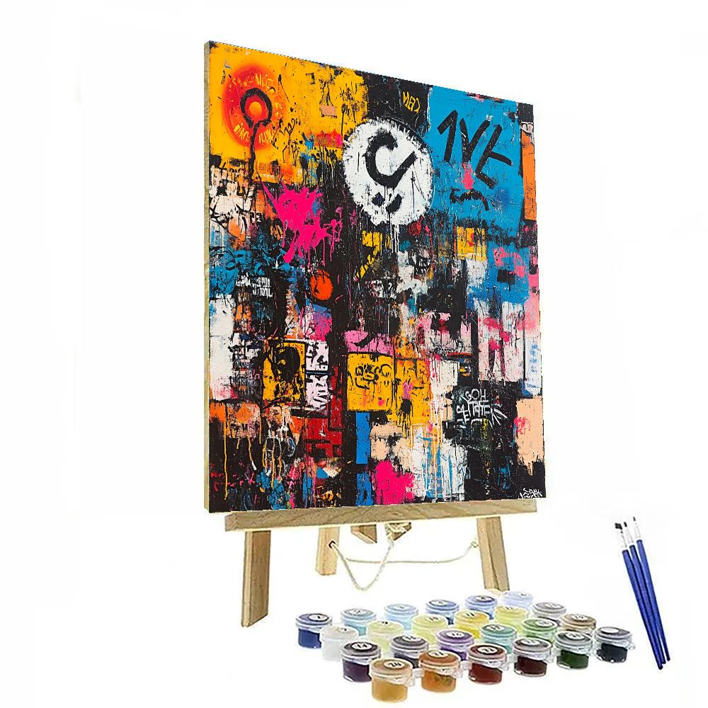 Jean-Michel Basquiat Inspired Market Scene Paint by numbers art