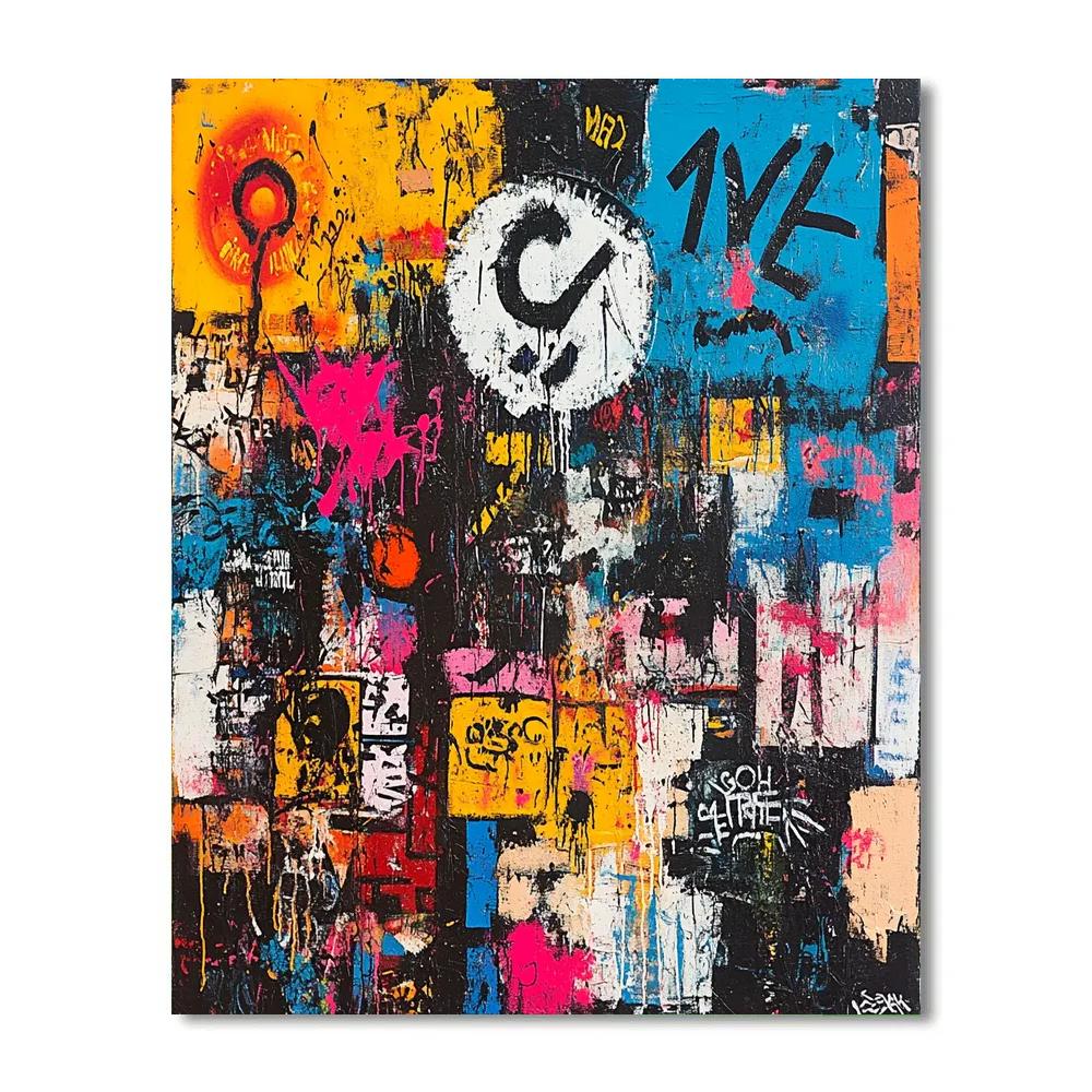 Jean-Michel Basquiat Inspired Market Scene Paint by numbers art