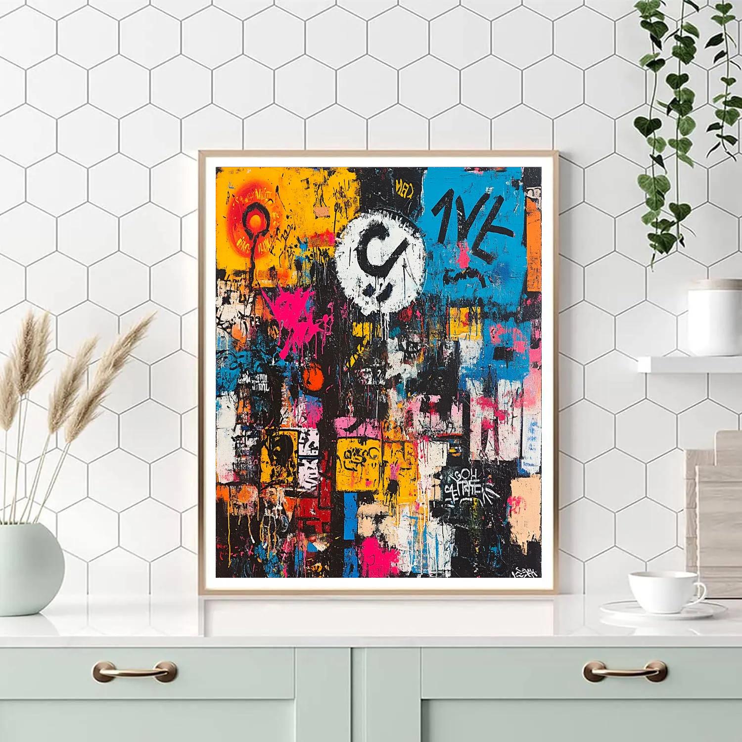 Jean-Michel Basquiat Inspired Market Scene Paint by numbers art