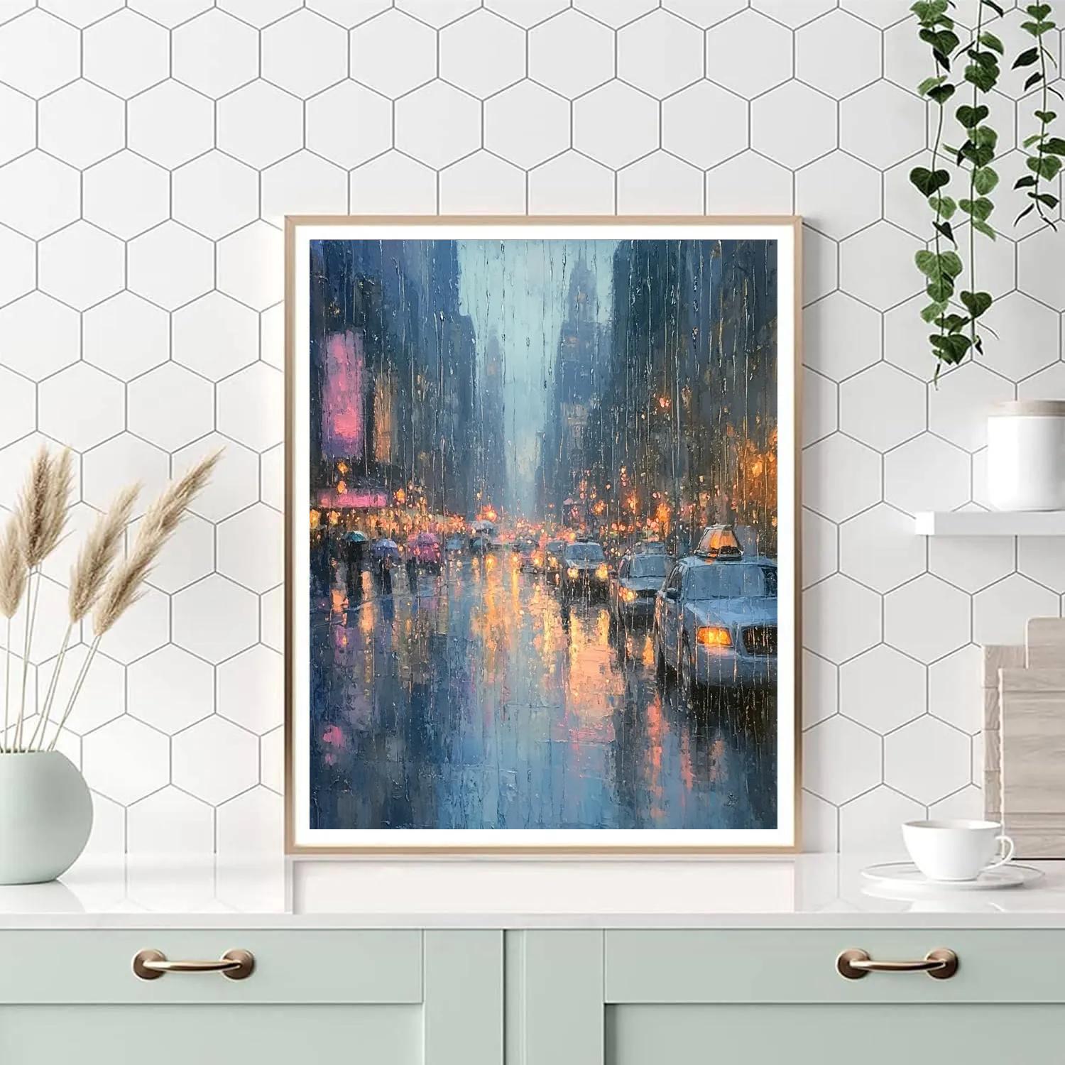 Edgar Degas Inspired Rain On Windowpane Impression Paint by numbers art