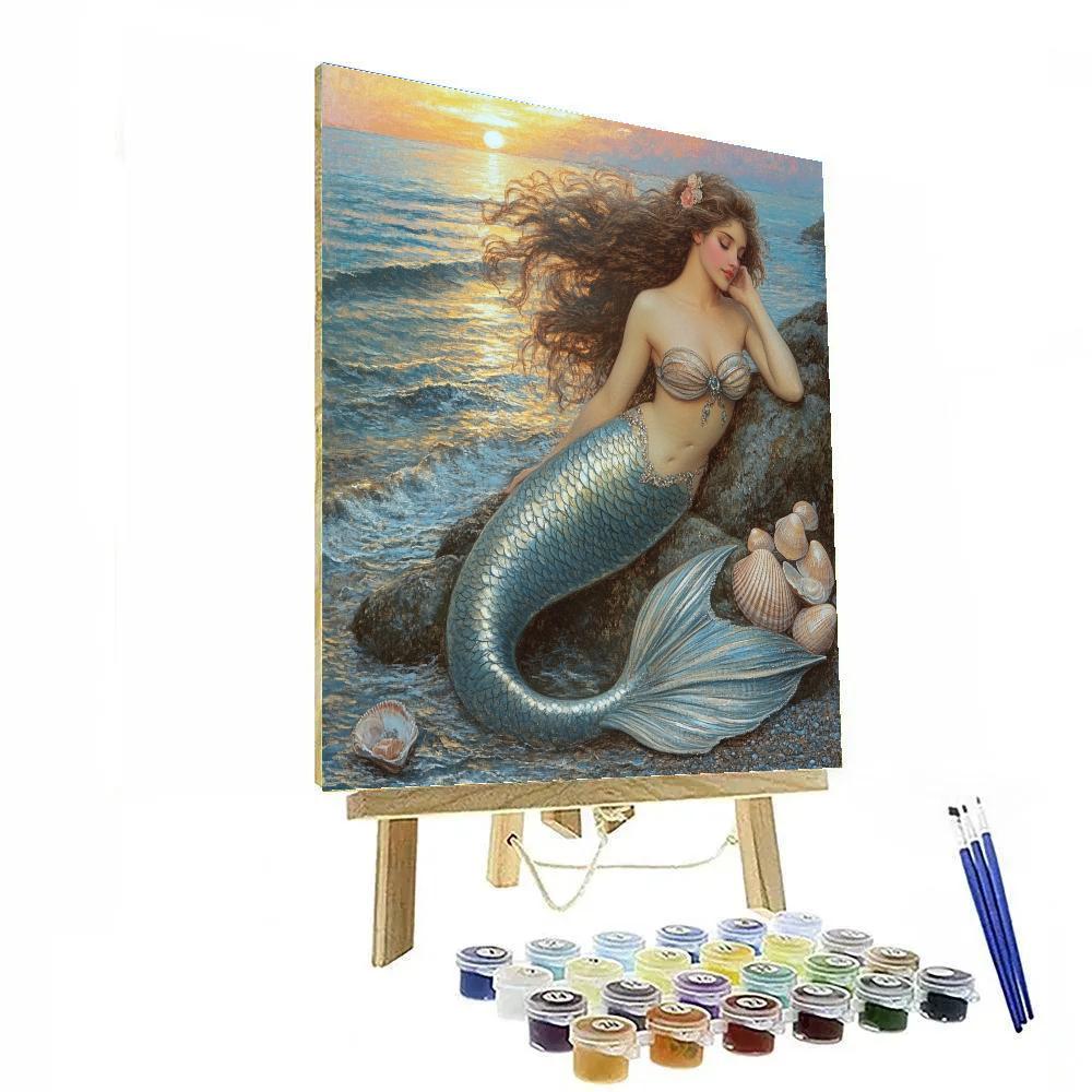 John William Waterhouse Inspired Mythic Mermaid paint by number