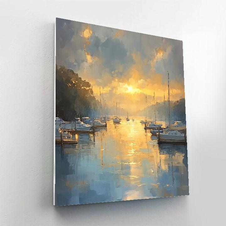 William Turner Inspired Sunlit Harbor Numbered painting kits