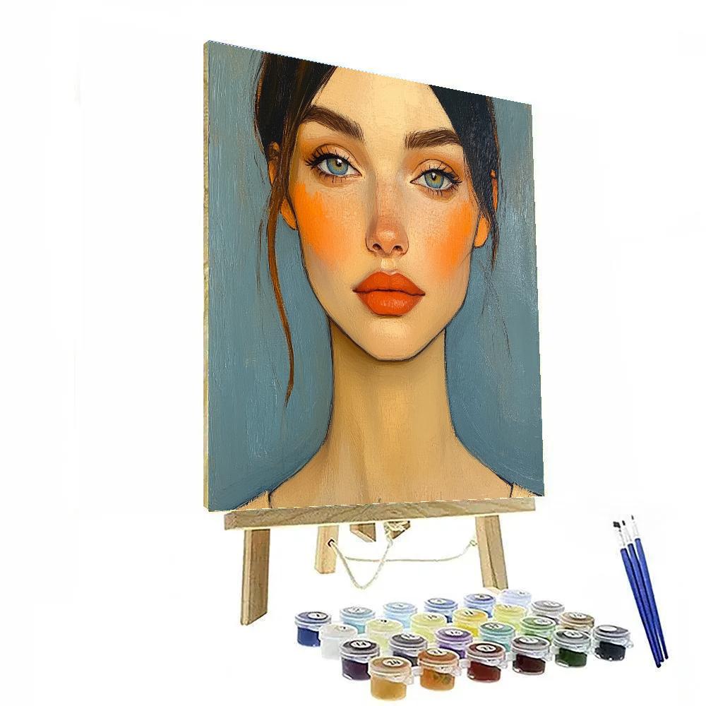 Amedeo Modigliani Inspired Tall Portrait paint by color