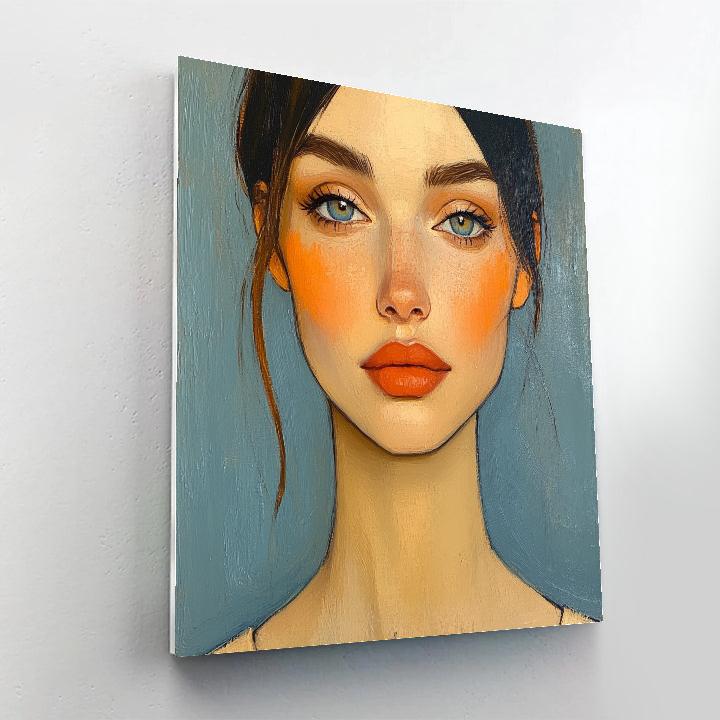 Amedeo Modigliani Inspired Tall Portrait paint by color