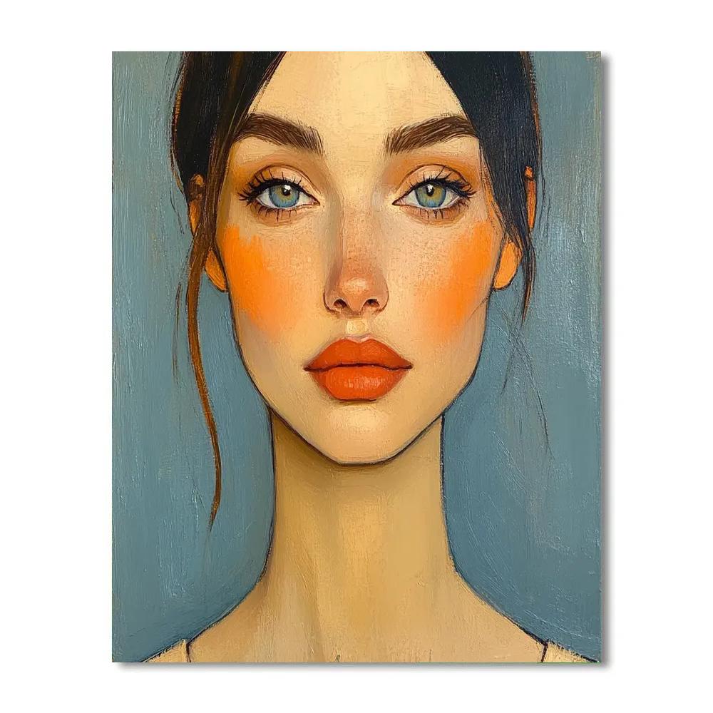 Amedeo Modigliani Inspired Tall Portrait paint by color