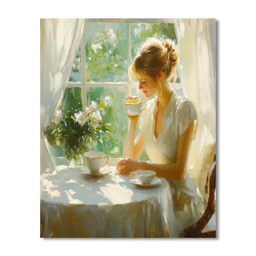 John Singer Sargent Inspired Tea By The Window DIY paint by numbers