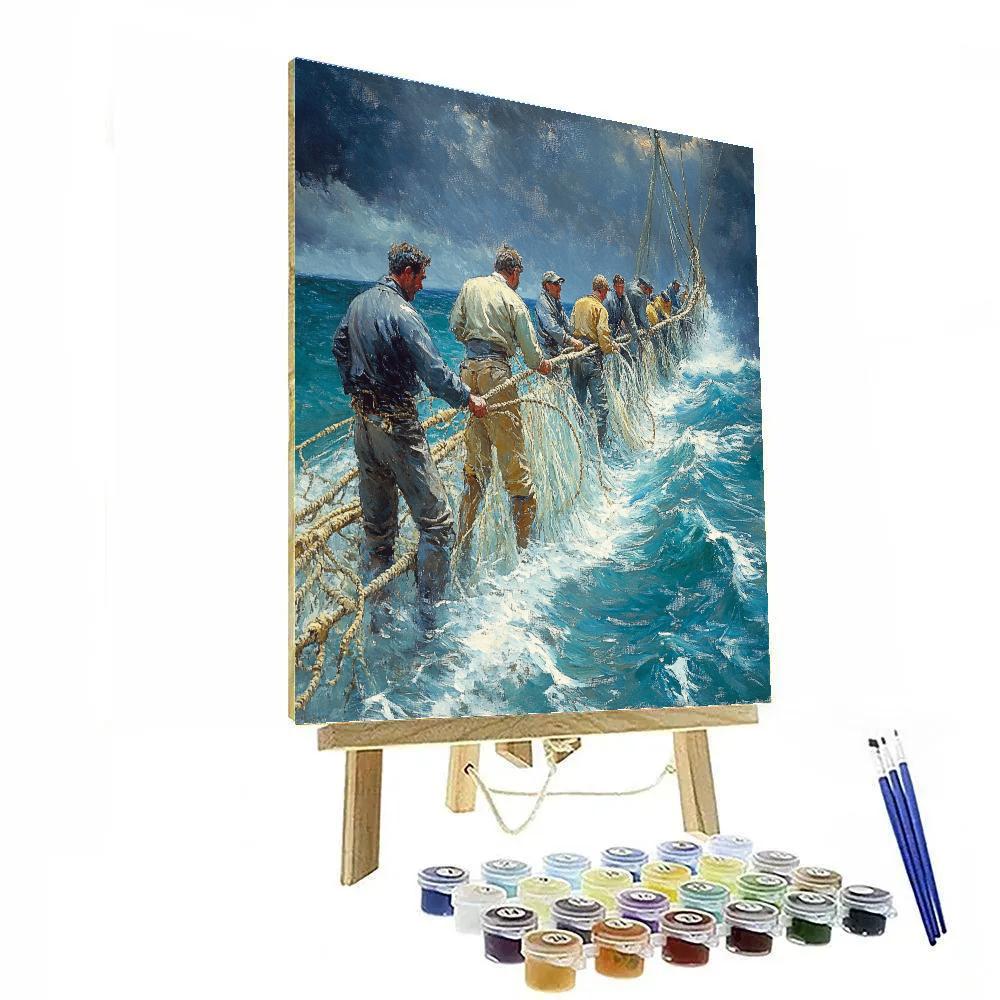 Winslow Homer Inspired Coastal Fishing paint by number