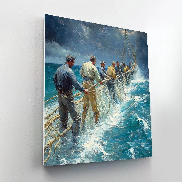 Winslow Homer Inspired Coastal Fishing paint by number