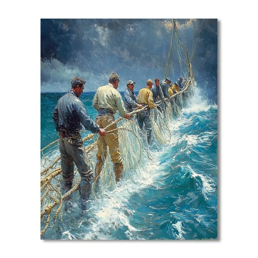 Winslow Homer Inspired Coastal Fishing paint by number
