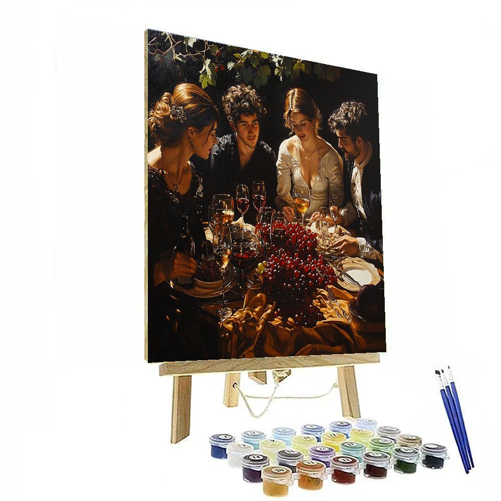 Caravaggio Inspired Dramatic Feast Paint by numbers art