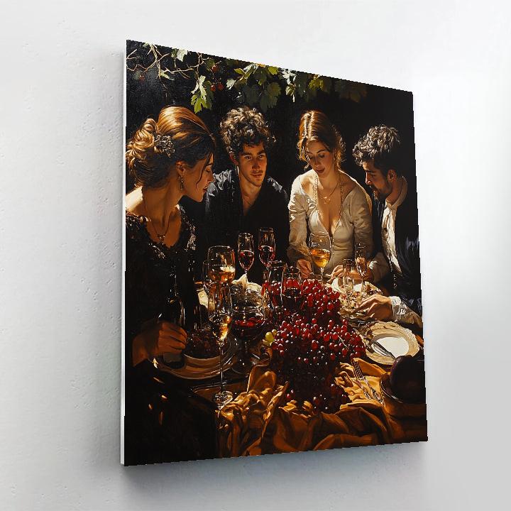 Caravaggio Inspired Dramatic Feast Paint by numbers art