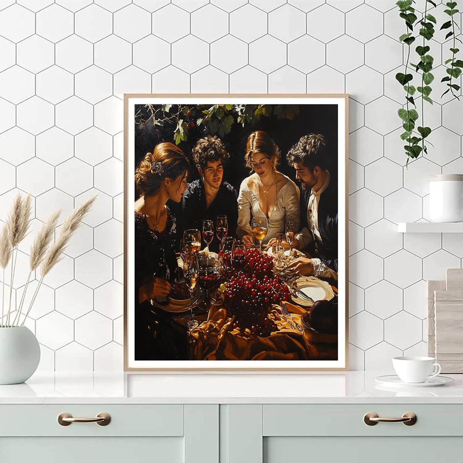 Caravaggio Inspired Dramatic Feast Paint by numbers art