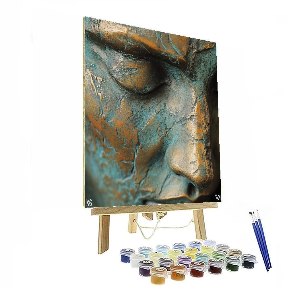 Auguste Rodin Inspired Contemplative Sculpture Study paint by color