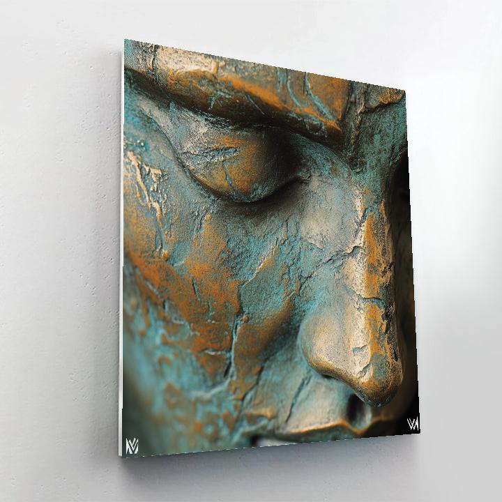 Auguste Rodin Inspired Contemplative Sculpture Study paint by color