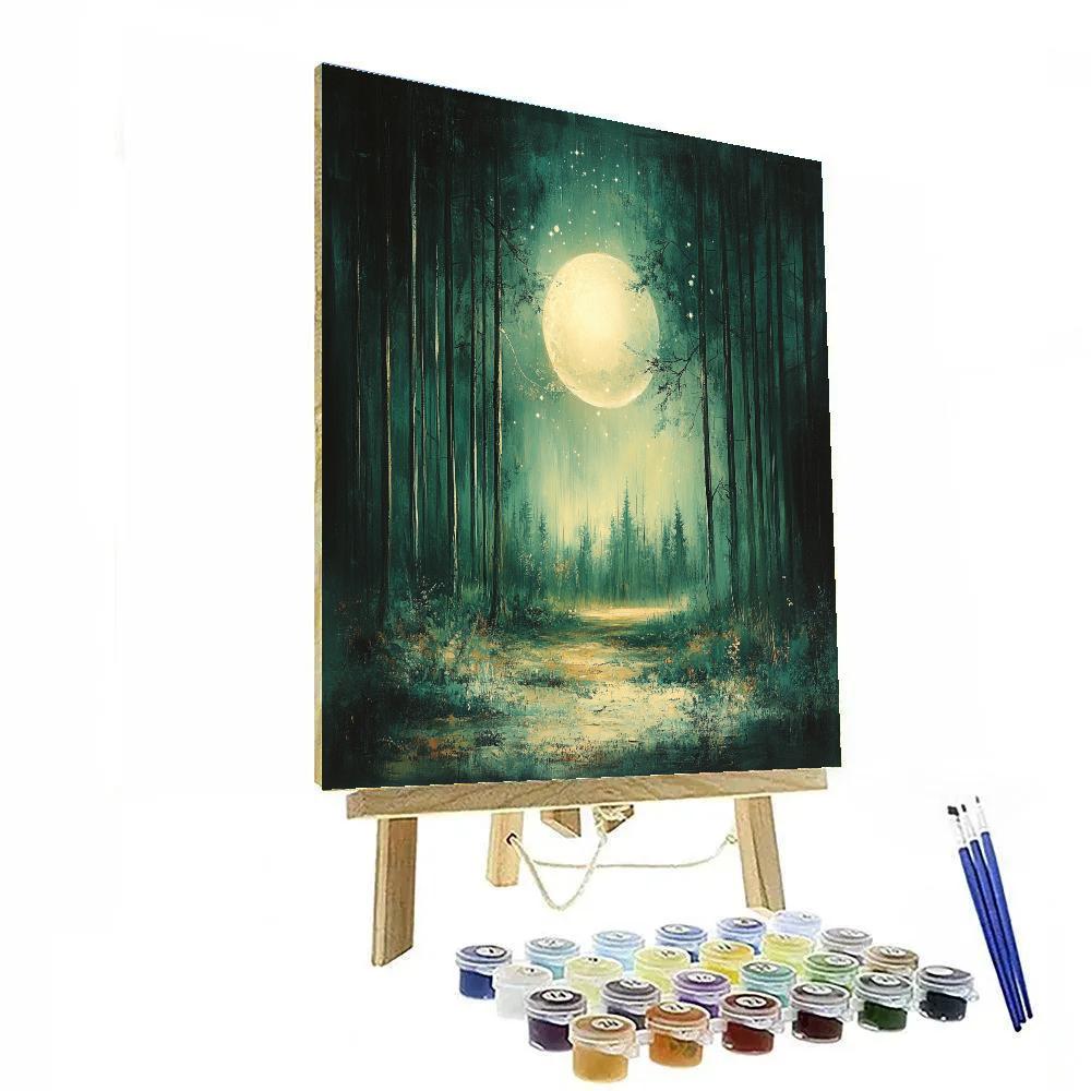 Ralph Albert Blakelock Inspired Moonlit Forest Number painting