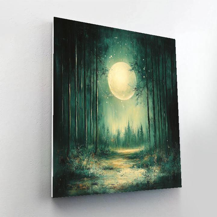 Ralph Albert Blakelock Inspired Moonlit Forest Number painting