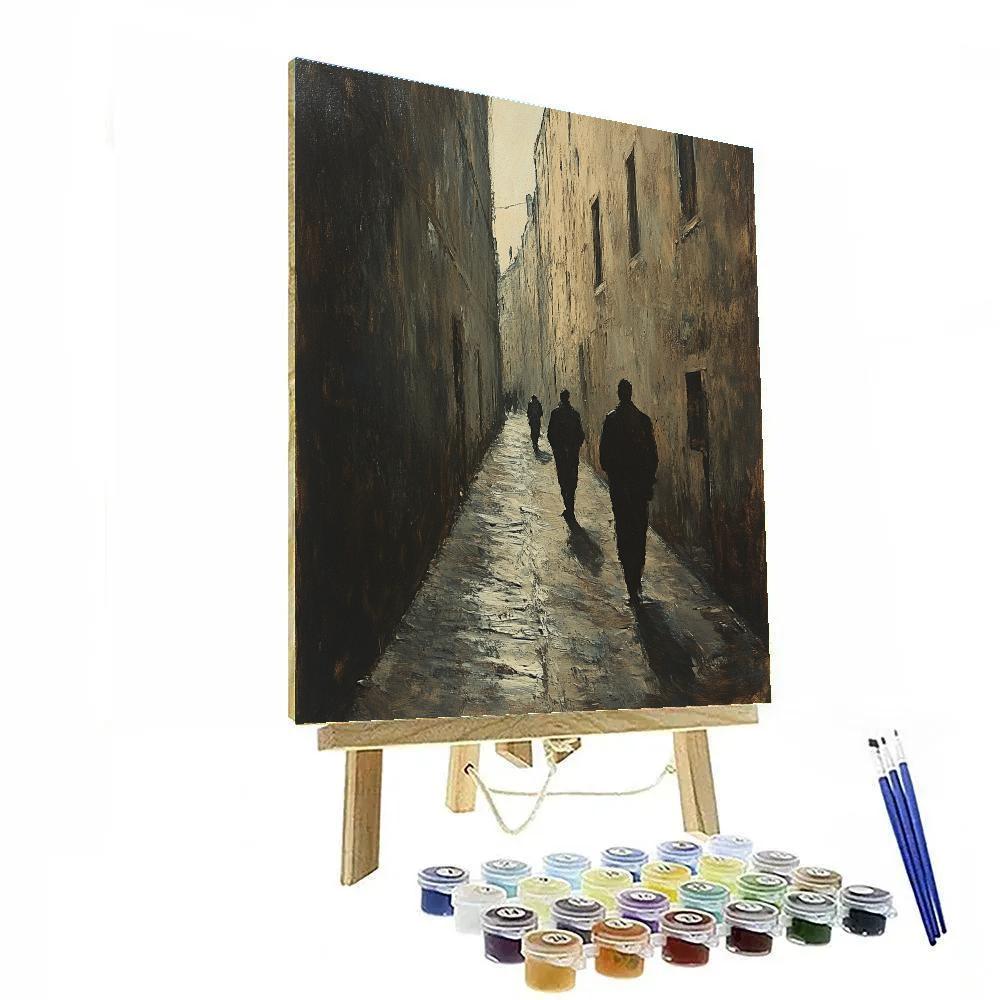 Alberto Giacometti Inspired Narrow Street paint by color