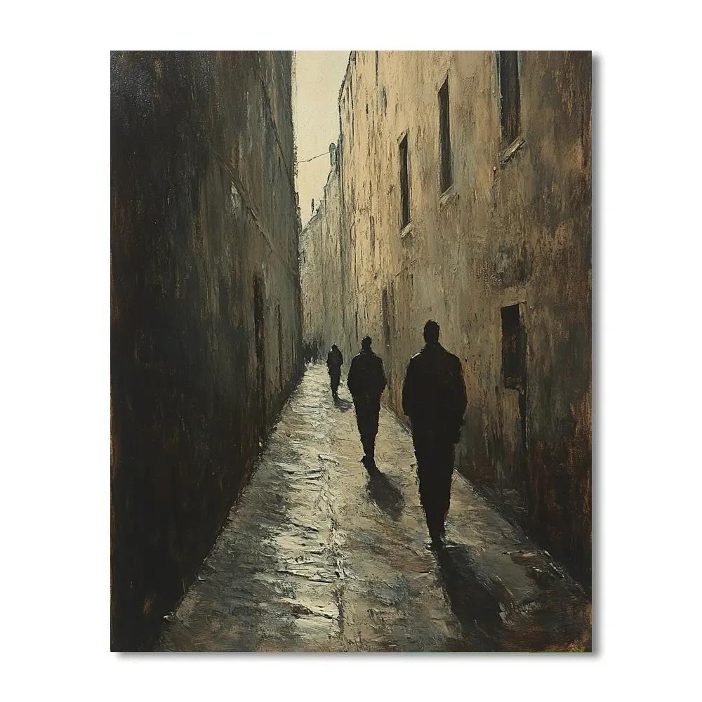 Alberto Giacometti Inspired Narrow Street paint by color