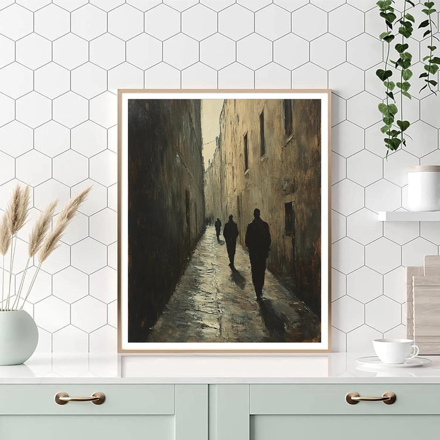 Alberto Giacometti Inspired Narrow Street paint by color