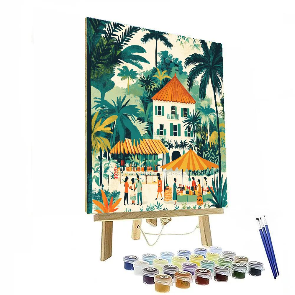 Paul Gauguin Inspired Island Market paint by number