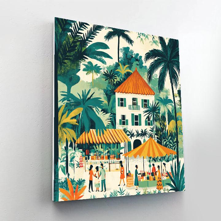 Paul Gauguin Inspired Island Market paint by number