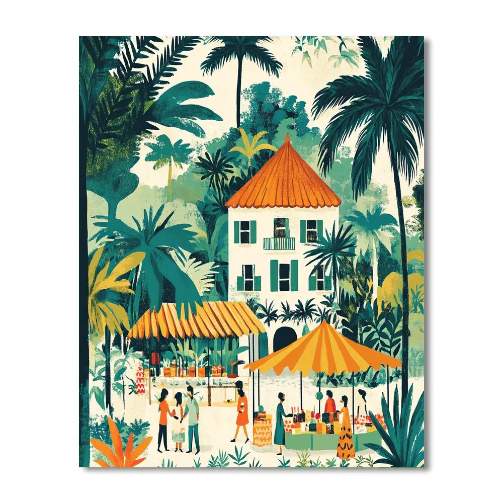 Paul Gauguin Inspired Island Market paint by number