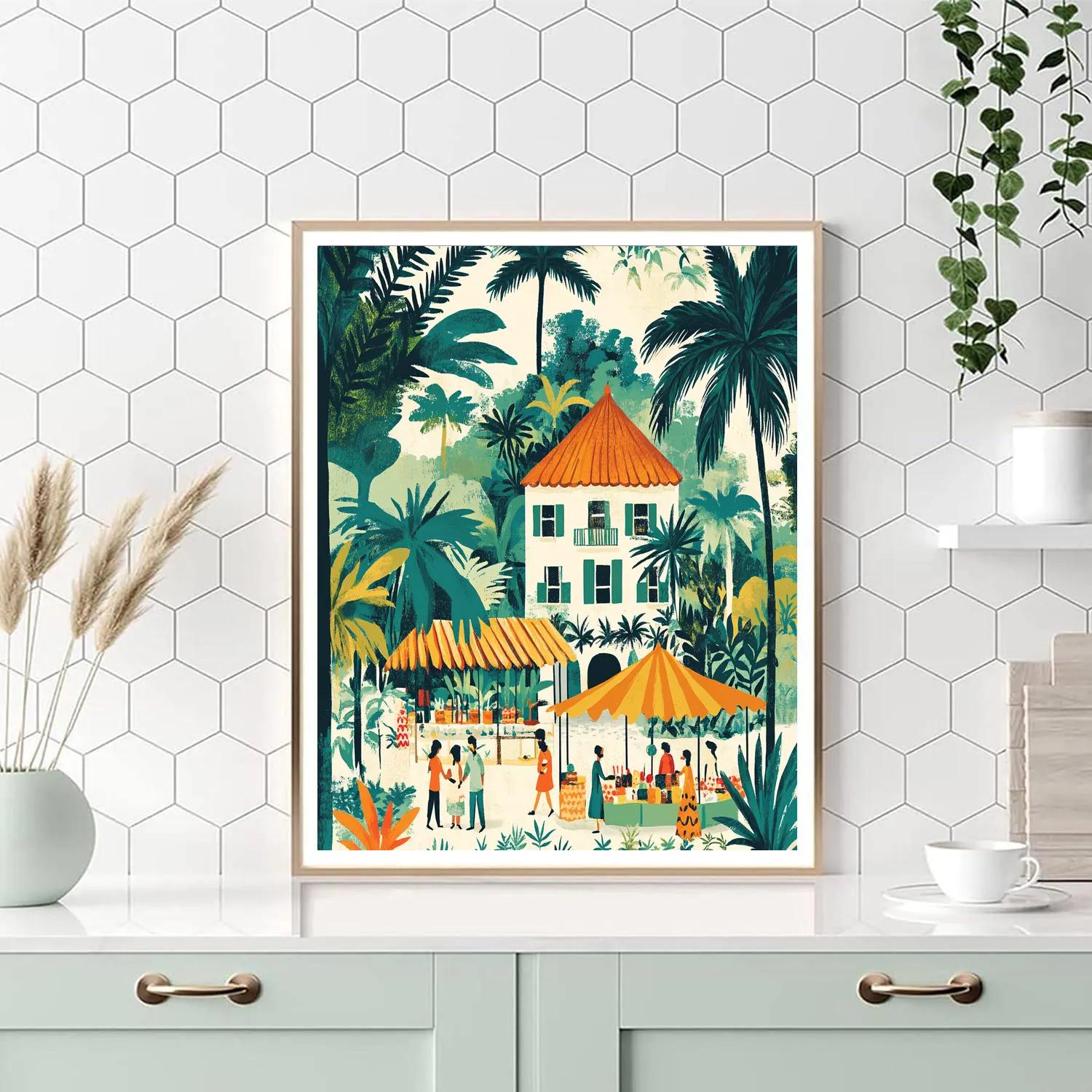 Paul Gauguin Inspired Island Market paint by number