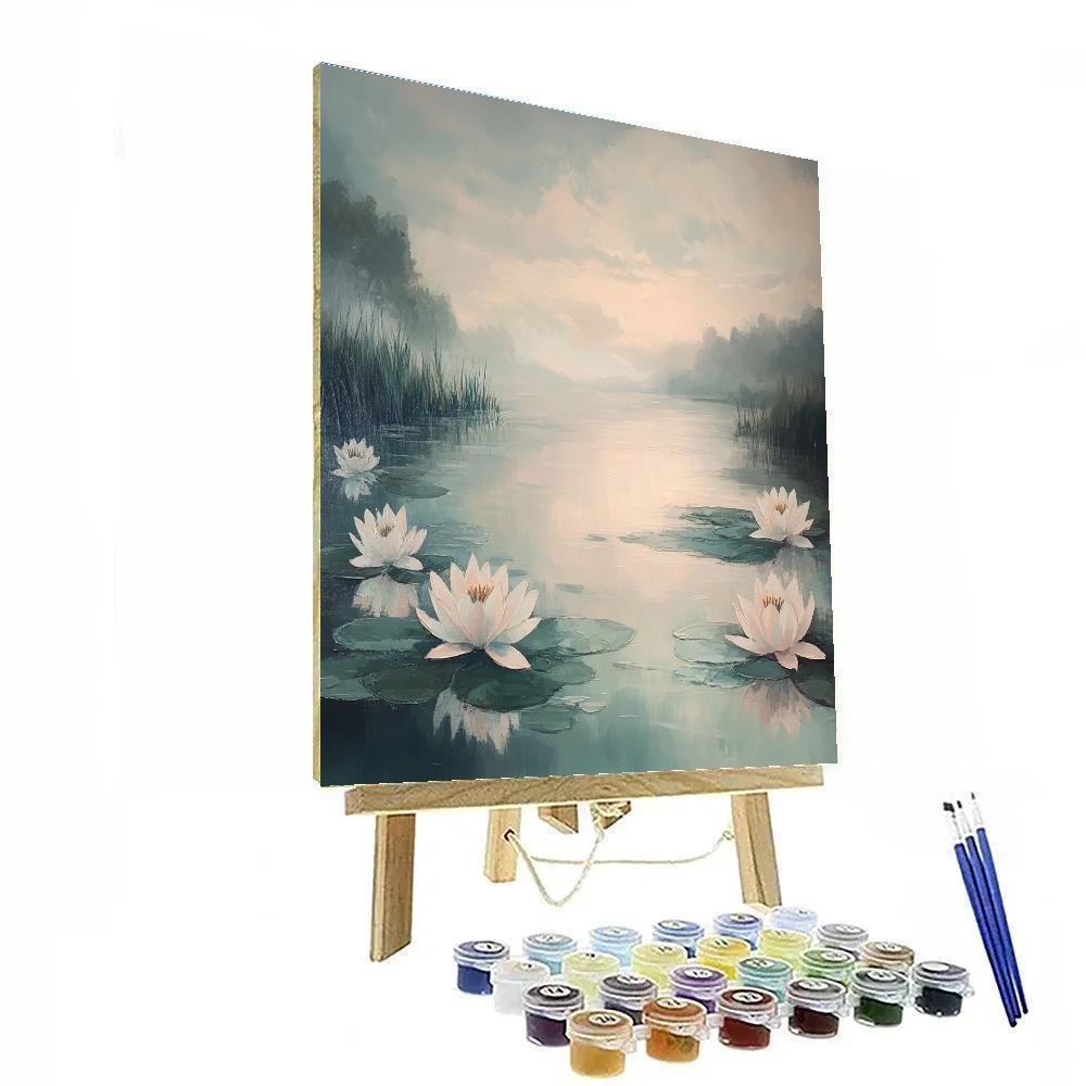Monet Inspired Lagoon At Sunrise paint by number