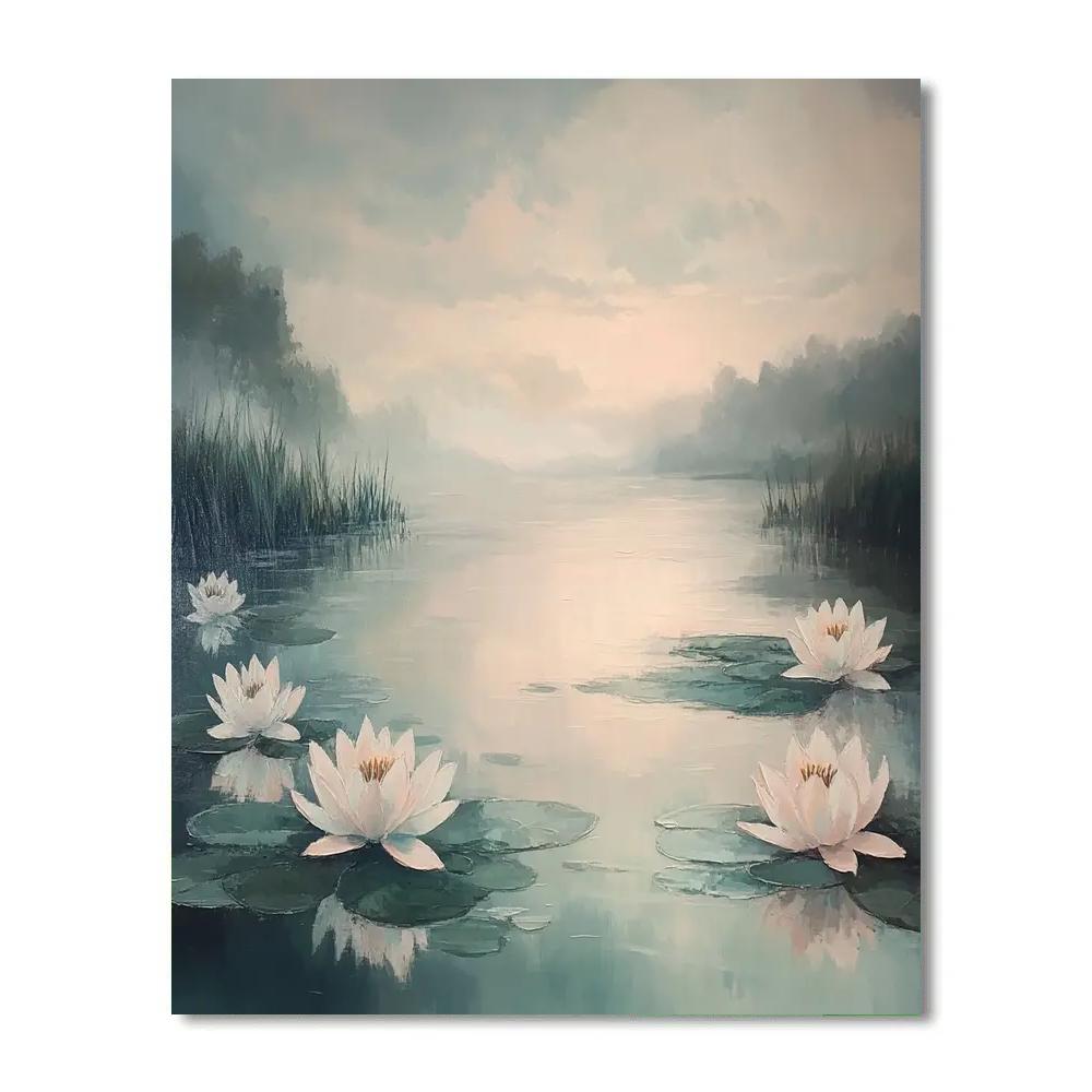 Monet Inspired Lagoon At Sunrise paint by number