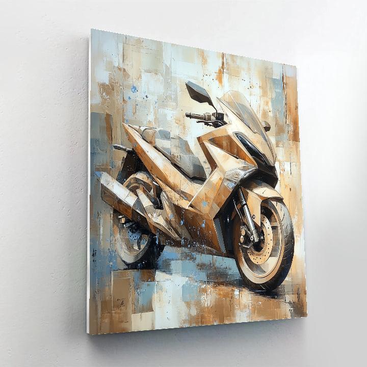 Picasso Inspired Motorcycle Cubism paint by number