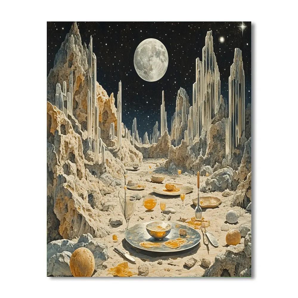 Salvador Dali Inspired Lunar Banquet Numbered painting kits