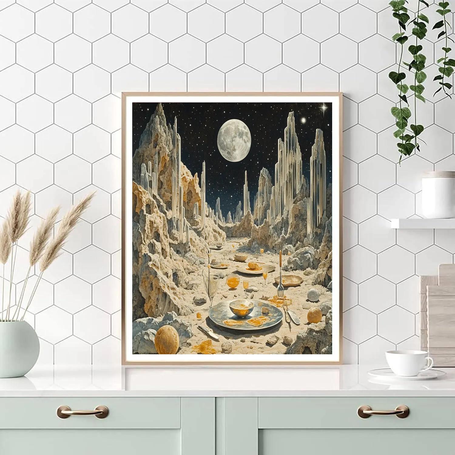 Salvador Dali Inspired Lunar Banquet Numbered painting kits