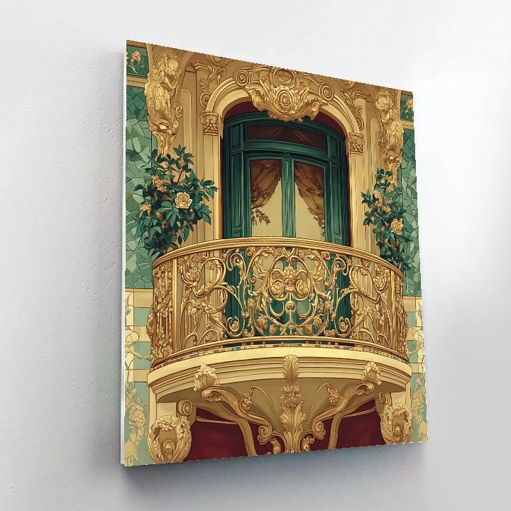 Gustav Klimt Inspired Floral Balcony paint by color