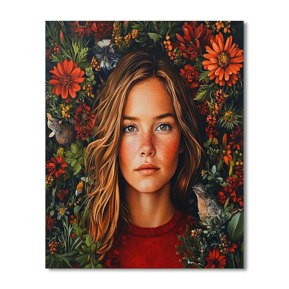 Frida Kahlo Inspired Garden Portrait painting number kit