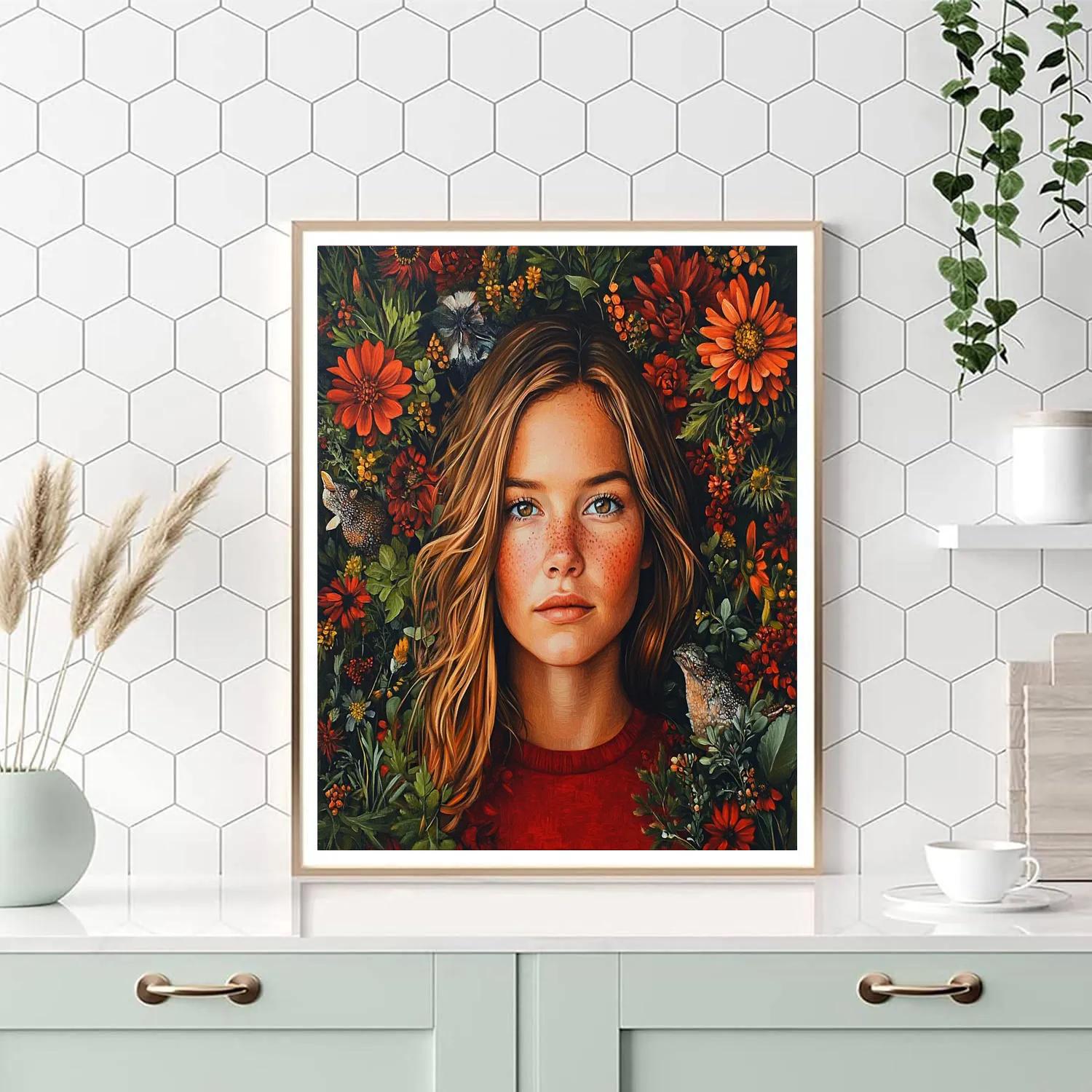 Frida Kahlo Inspired Garden Portrait painting number kit