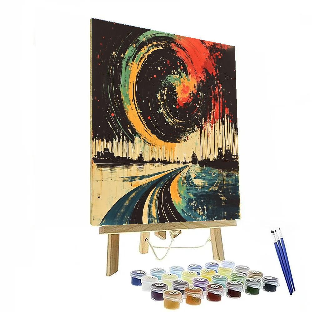 Jackson Pollock Inspired Harbor Night Paint by numbers art