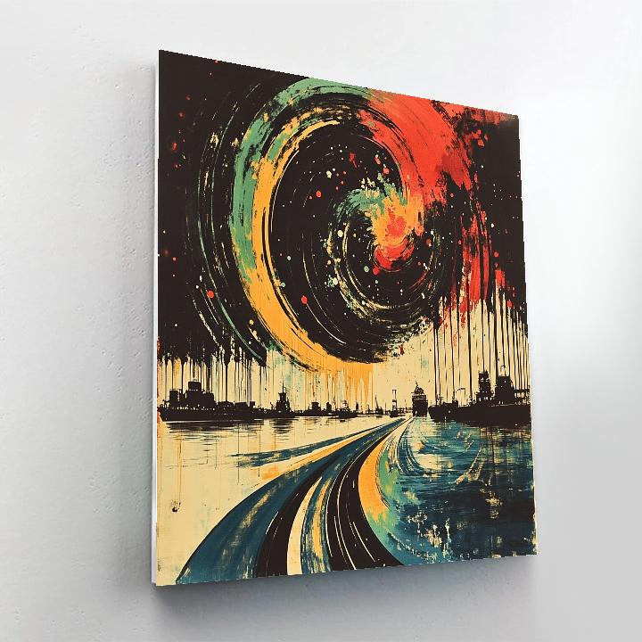 Jackson Pollock Inspired Harbor Night Paint by numbers art