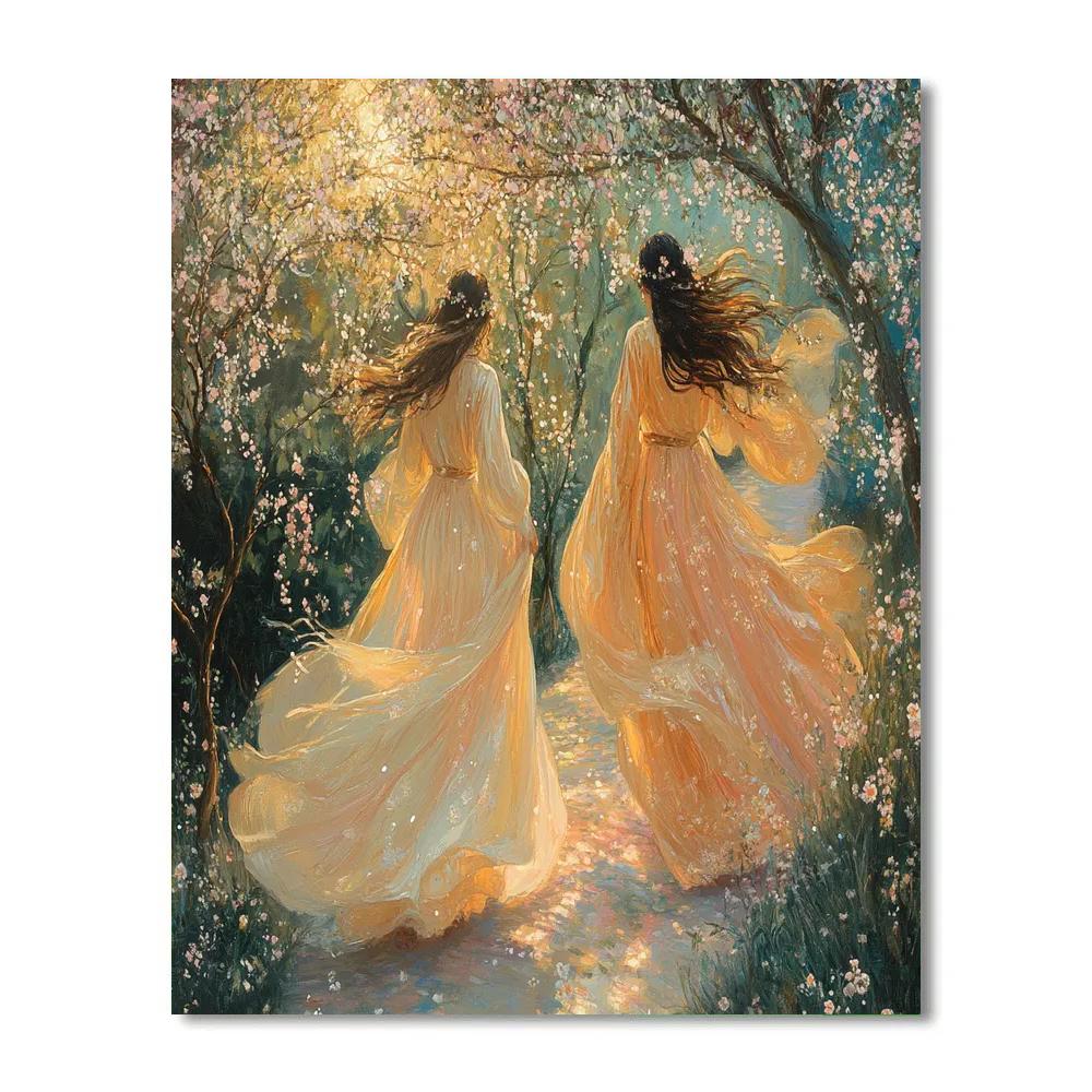 Botticelli Inspired Spring Nymphs Paint by numbers art