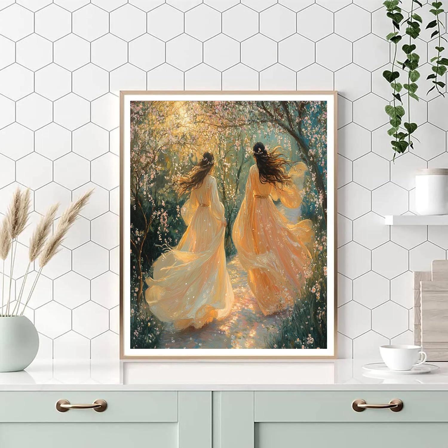 Botticelli Inspired Spring Nymphs Paint by numbers art