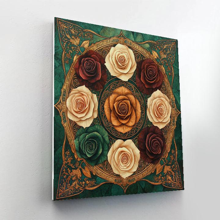 Gustav Klimt Inspired Rose Mandala Paint by numbers kits