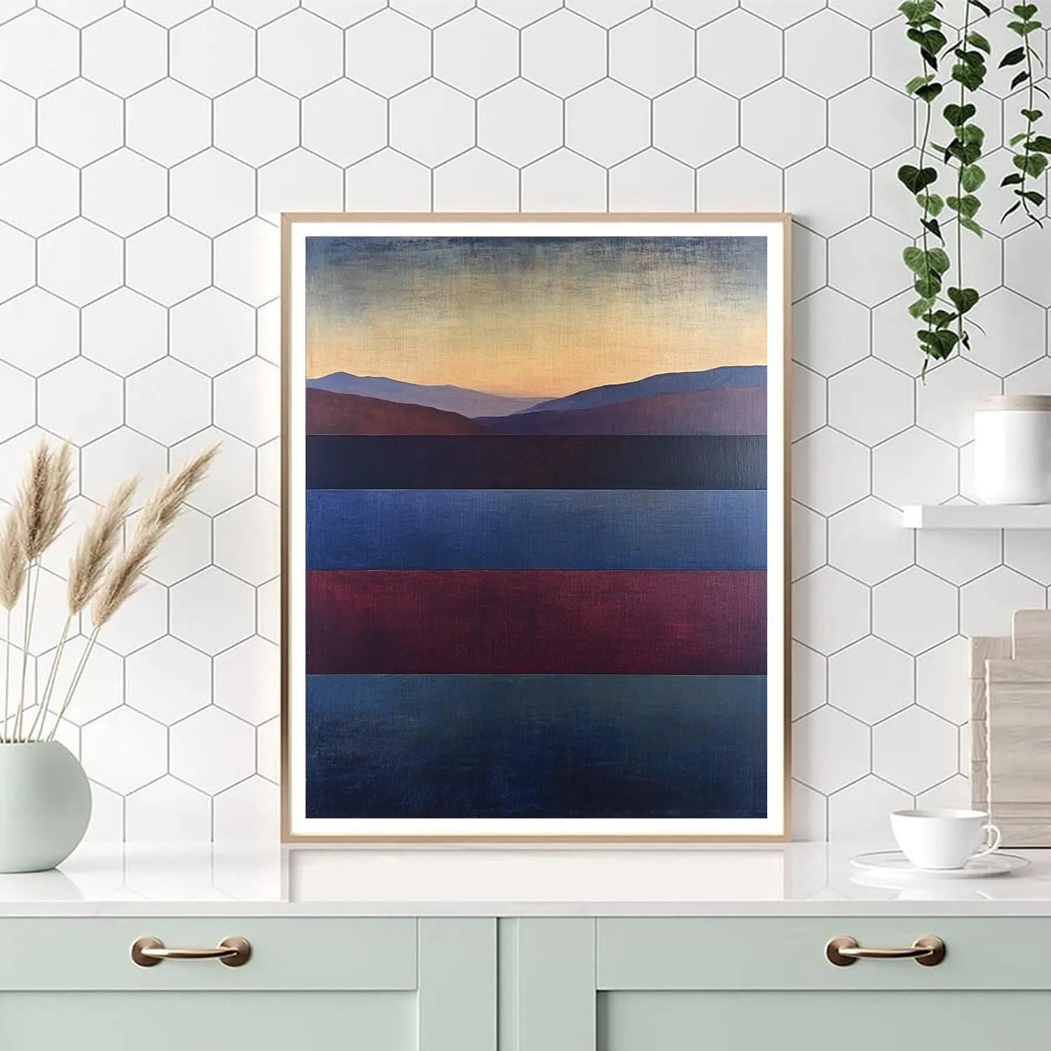 Mark Rothko Inspired Evening Lake Number painting